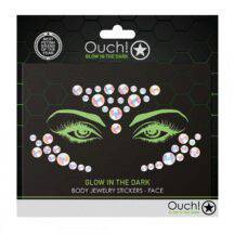 Светящиеся в темноте стразы для лица Shots Ouch! OU852GLO, разноцветные