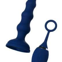 Анальная вибропробка-елочка Toyfa O'Play Wave с пультом ДУ, синий