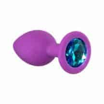 Анальная пробка Lola Games Emotions Cutie Small, фиолетовая с голубым стразом Анальная пробка Lola Games Emotions Cutie Small, фиолетовая с голубым стразом