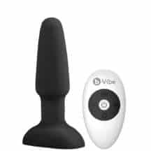 Анальная римминг-пробка b-Vibe Rimming 2 с пультом ДУ, черная Анальная римминг-пробка b-Vibe Rimming 2 с пультом ДУ, черная