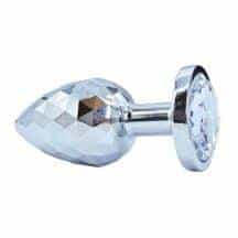 Анальная пробка Kanikule Small, серебристая с бесцветным кристаллом. Нет в наличии Анальная пробка Kanikule Small, серебристая с бесцветным кристаллом