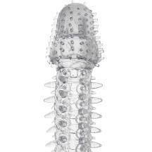 Насадка на член с усиками и шипами Toyfa, бесцветная Насадка на член с усиками и шипами Toyfa, бесцветная