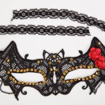 Маска 4sexdream летучая мышь со стразами, чёрная