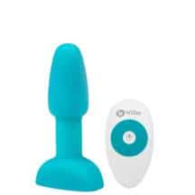 Анальная римминг-пробка b-Vibe Rimming Petite с пультом ДУ, голубая. Нет в наличии Анальная римминг-пробка b-Vibe Rimming Petite с пультом ДУ, голубая