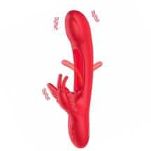 Вибратор-кролик с подвижным язычком Secwell Butterfly, красный