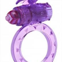 Виброкольцо с клиторальным стимулятором Toy Joy Flutter-Ring, фиолетовое
