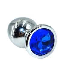 Анальная пробка Kanikule Medium 8.5 см, серебристая с синим кристаллом. Нет в наличии Анальная пробка Kanikule Medium 8.5 см, серебристая с синим кристаллом