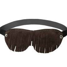 Маска Pecado BDSM с бахромой, коричневая