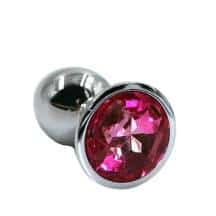 Анальная пробка Kanikule Medium, серебристая с ярко-розовым кристаллом. Нет в наличии Анальная пробка Kanikule Medium, серебристая с ярко-розовым кристаллом