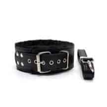 Ошейник из эко-кожи с поводком Джага-Джага, черный. Нет в наличии Ошейник из эко-кожи с поводком Джага-Джага, черный