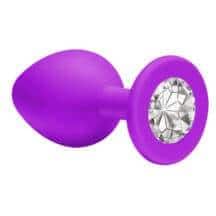 Анальная пробка Lola Games Emotions Cutie Medium, фиолетовая с бесцветным стразом Анальная пробка Lola Games Emotions Cutie Medium, фиолетовая с бесцветным стразом