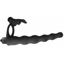 Вибронасадка для двойного проникновения Lola Games Pure Passion Bunny, чёрная