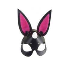 Маска Зайка с меховыми розовыми вставками SITABELLA, черная. Нет в наличии Маска Зайка с меховыми розовыми вставками SITABELLA, черная