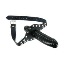 Кляп со страпоном XR Brands Ride Me Mouth Strict Leather, черный