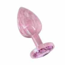 Анальная пробка Kanikule S, розовая с розовым кристаллом