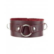 Ошейник с кольцом BDSM Арсенал Lady's Arsenal, бордовый