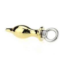 Анальная пробка с кольцом 4sexdream, 10,5 см, золотистый