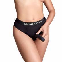 Трусики для страпона Strap-on-me Idole XS, чёрные