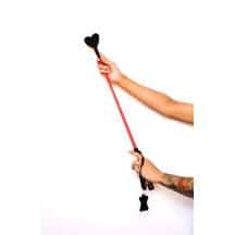 Стек Scandal из натуральной кожи в форме сердца, черный с красным