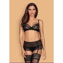 Комплект Obsessive Конти c широким поясом на шнуровке, S/M