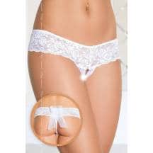 Трусики Soft Line с доступом и бантиком, белые S/M