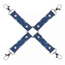 Крестообразный фиксатор Shots Ouch! Roughend Denim Style для оков, синий. Нет в наличии Крестообразный фиксатор Shots Ouch! Roughend Denim Style для оков, синий
