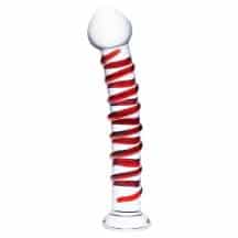 Стимулятор Glas Mr. Swirly 25.4 см, бесцветный с красным