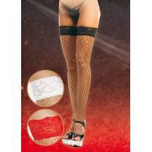 Чулки Soft Line в крупную сетку  черные, XL 