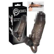 Вибронасадка на пенис Rebel с кольцом для мошонки, чёрный. Нет в наличии Вибронасадка на пенис Rebel с кольцом для мошонки, чёрный