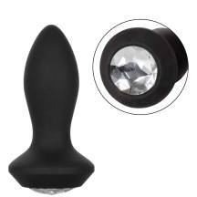 Анальная вибропробка CalExotics Power Gem Petite, чёрная с бесцветным кристаллом. Нет в наличии Анальная вибропробка CalExotics Power Gem Petite, чёрная с бесцветным кристаллом