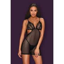 Сорочка Obsessive Millagro chemise, Чёрный, L/XL