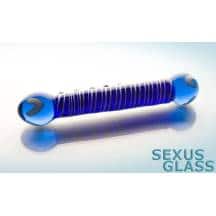 Фаллоимитатор двухсторонний Sexus Glass, синий