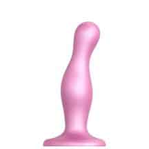 Фаллоимитатор Strap-on-me Dildo Plug Curvy M 15.5, розовый металлик