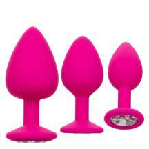 Набор анальных пробок CalExotics Cheeky Gems, розовые с бесцветными кристаллами. Нет в наличии Набор анальных пробок CalExotics Cheeky Gems, розовые с бесцветными кристаллами
