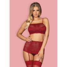 Комплект Obsessive Ливидия (бюст, трусики, пояс), S/M. Нет в наличии Комплект Obsessive Ливидия (бюст, трусики, пояс), S/M