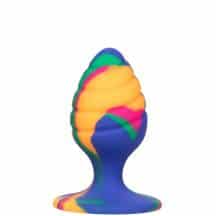 Анальная пробка CalExotics Cheeky Tie-Dye Swirl M, разноцветная