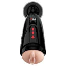 Мастурбатор в колбе на присоске с вибрацией PipeDream PDX ELITE Dirty Talk Starter Stroker, телесный, черный