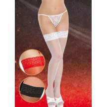 Чулки Soft Line на кружевной резинке белые, XXL