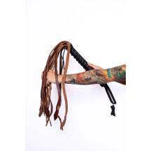 Плетеный флоггер  Scandal из натуральной кожи, коричневый, 86 см