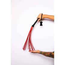 Флоггер Scandal из натуральной кожи, черный с красным