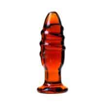 Анальная пробка Sexus Glass 12.5 см, коричневая