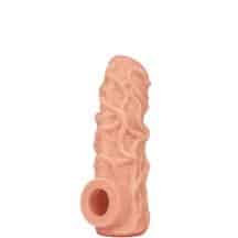 Насадка на член Kokos Nude Sleeve 004 M с подхватом мошонки и открытой головкой, телесная