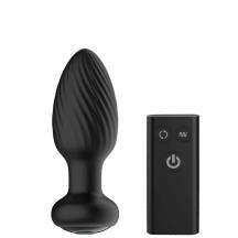Анальная вибропробка с ротацией Nexus Tornado Small c пультом ДУ, черная