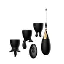 Виброяйцо со сменными насадками Evolved Egg-Citement и пультом ДУ, чёрное