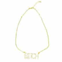 Цепочка с подвеской Ann Devine Bitch, золотая