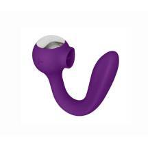 Клиторальный стимулятор с язычком и вибратор Мистер Факер Drago, фиолетовый