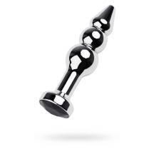 Анальная пробка-ёлочка Metal by Toyfa с черным кристаллом, серебристый. Нет в наличии Анальная пробка-ёлочка Metal by Toyfa с черным кристаллом, серебристый