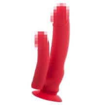 Двойной фаллоимитатор с вибрацией Toyfa Black & Red 19.5 см, красный