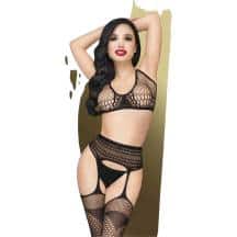 Комплект Penthouse Smoking Gun топ и чулки с поясом S/L, черный. Нет в наличии Комплект Penthouse Smoking Gun топ и чулки с поясом S/L, черный