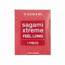 Презервативы ультрапрочные Sagami Xtreme Feel Long с точками, зеленые, 1шт
